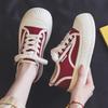 Fashion Summer Thin Red Canvas Shoes Women's Thick Bottom Style Casual Board Shoes Sports Sneakers Vulcanize Shoe Upper Material