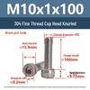 Yigu Fine Thread Knurled Socket Head Screws, 304 Stainless Steel, M3-M12