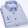 Муж. Рубашка Без принта В полоску Большие размеры На пуговицах Длинный рукав Верхушки для вечеринок Бизнес Классический Классический Воротник на пуговицах Синий Лиловый Темно-синий / Рабочий