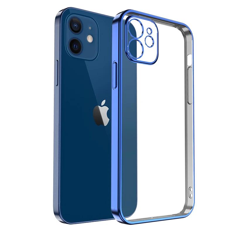 Роскошный квадратный силиконовый прозрачный чехол для телефона iPhone 15 14 11 12 13 Pro Mini Xs Max X Xr 7 8 Plus, мягкий чехол с покрытием Farme Shell