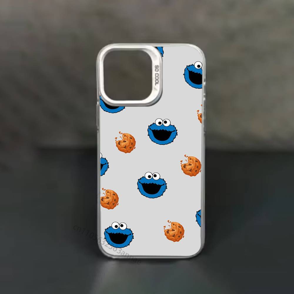 Cartoon C-Cookies Monster Phone Case for iPhone 15 16 Pro Max Air SE 11 13 Pro 14 Plus 12 11Pro 15Pro Max 16e Cover