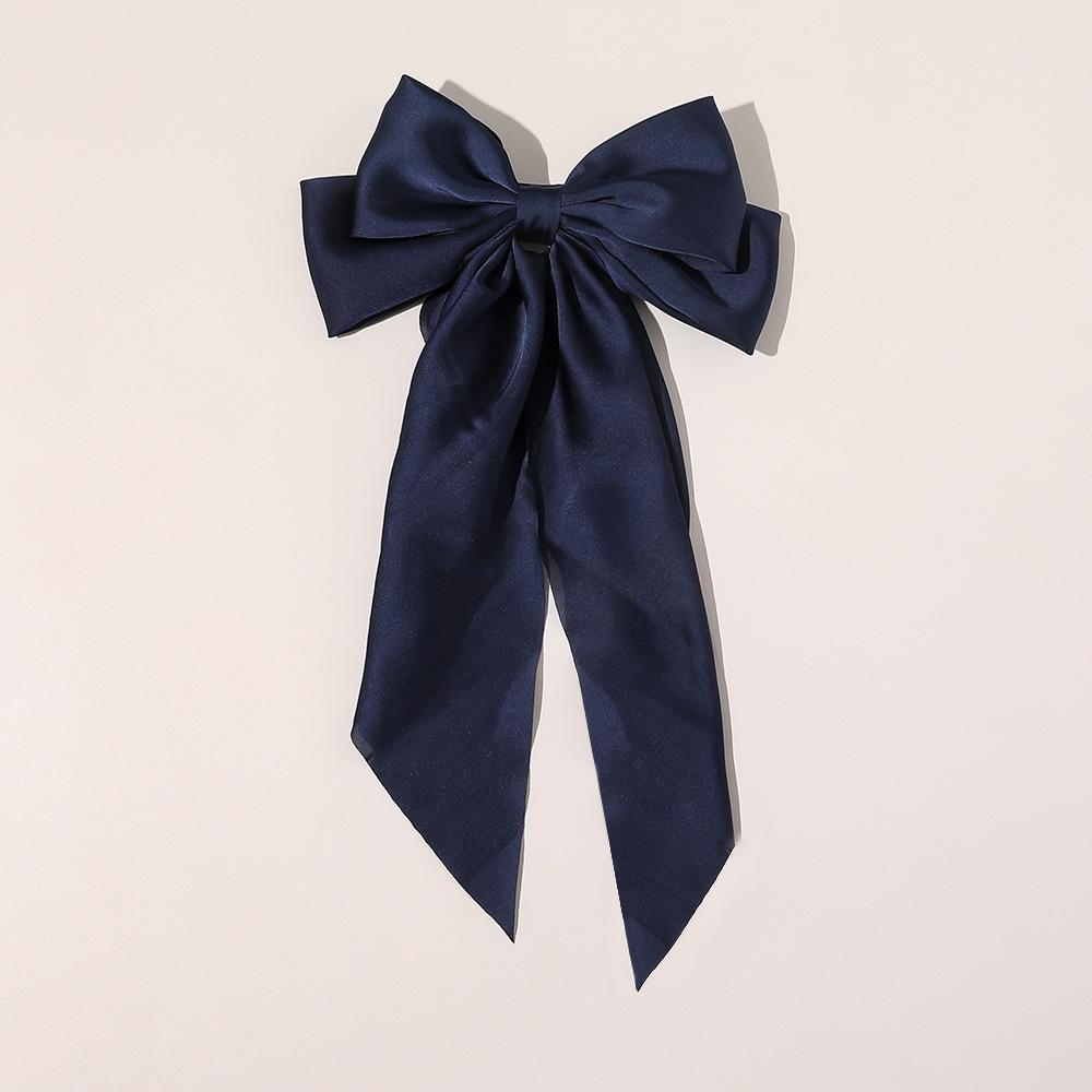 Silky Satin Hair Bows Big Hair Bows for Women Hair Ribbons Long Tail Big Bows Hairpin Spring Clips Hair Accessories for women