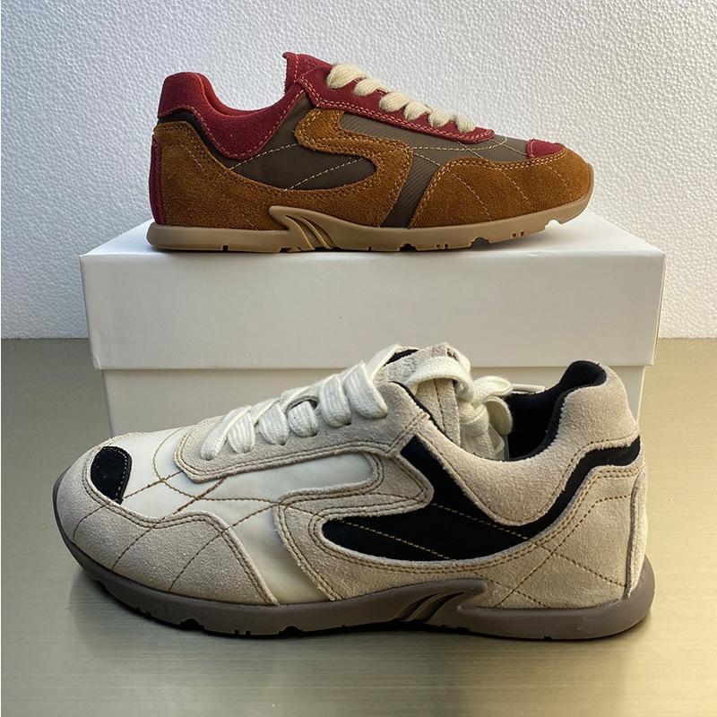 Women's Dexun Shoes Flat Sneakers Shoes Women Real Leather Color Matching Large Size Female Shoes