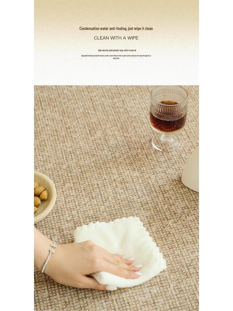 2025 Современный ковер для гостиной в китайском стиле - грязеотталкивающий, легкий в уходе, водонепроницаемый, противообрастающий, утолщенный для журнального столика/дивана