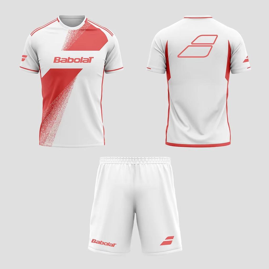 2025 New Men's Summer Tennis Breathable Set, Fast Drying Badminton Loose Set, Men's T-shirt and Short Sleeved Shorts Set, Lightw