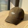 The new simple small letter embroidered baseball cap for women, with a washed soft top and wide brim, is perfect for showing off a large face and is