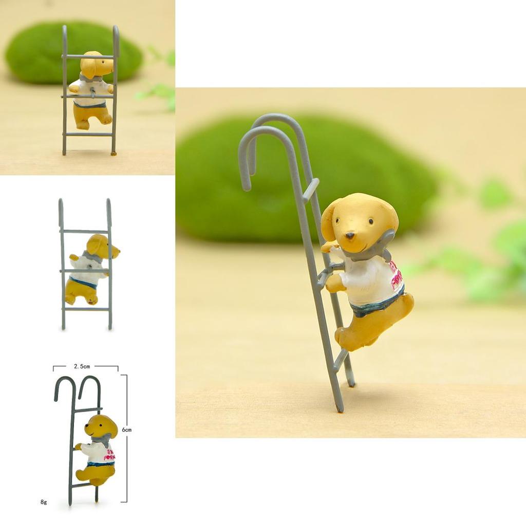 Смола Поднимающийся по лестнице Маленький пес Лестница Подвесной декор с мультяшным дизайном для украшения дома и офиса