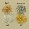 100g Pack: Iron-Plated White, Silver, Gold, KC Gold Open Jump Rings for DIY Jewelry