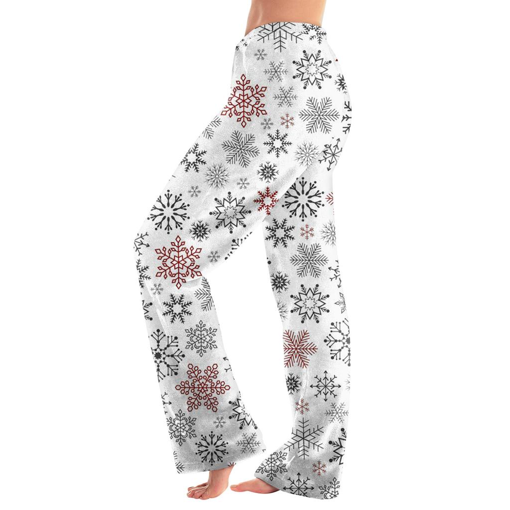 Women Winter Plaid Pants Full Length Long Trousers Sports Pants