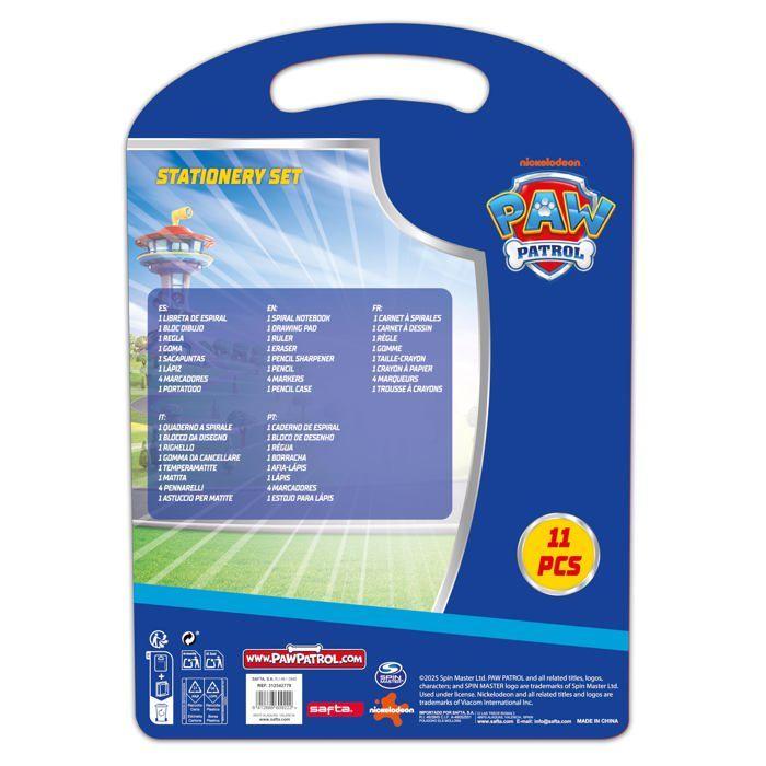 Set d'écriture pour enfant - safta - Trousse métallique - 27x3x37,5 cm - Rouge, Bleu - Plumier avec crayon graphite