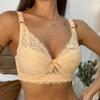 36-46 размера плюс женский ультратонкий бюстгальтер на косточках пуш-ап кружевные бюстгальтеры бюстгальтер большая грудь сплошной цвет 3/4 большая чашка
