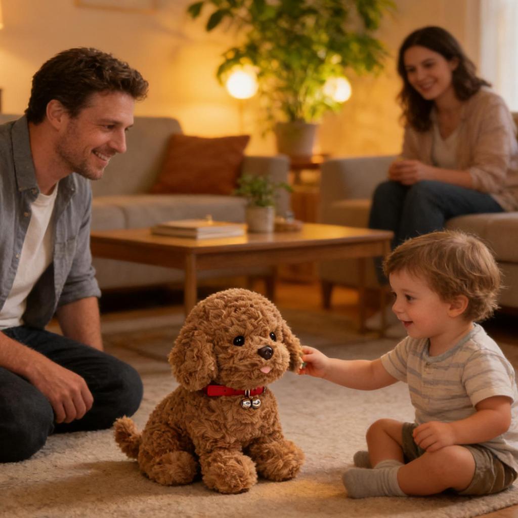 Plush Robot Puppy Interactive Animal Toy Robotic Puppy Dog Realistic for Boys Girls Family Friends Youth Teens Birthday