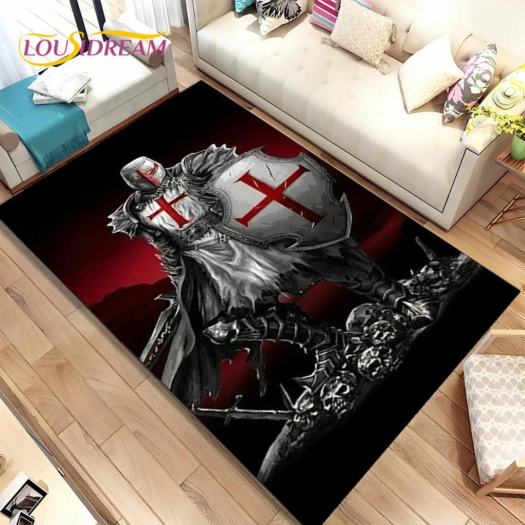 Коврик для игровой зоны Cavalier Knight Templar Crusaders, ковер для дома, гостиной, спальни, дивана, коврик для двери, нескользящий напольный коврик