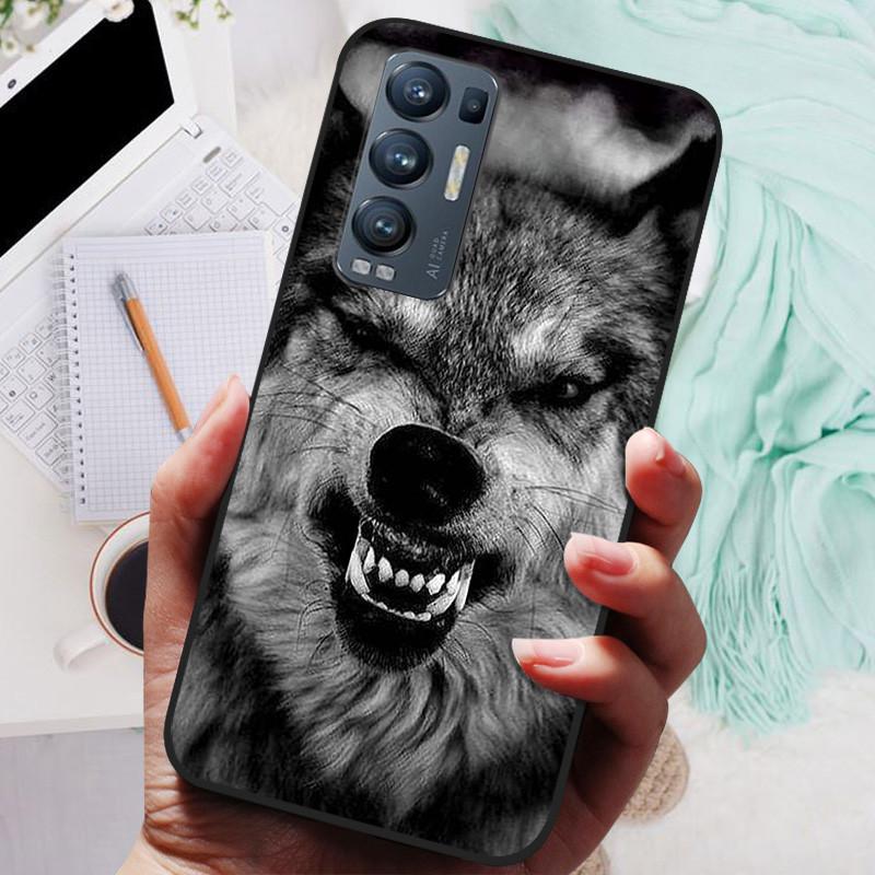 Чехол для OPPO Find X3 Neo Черный Чехол Лев Волк Силиконовый Мягкий Задний Чехол Для OPPO Find X3 Lite Чехол Для Телефона Reno 5 Pro Plus 5G