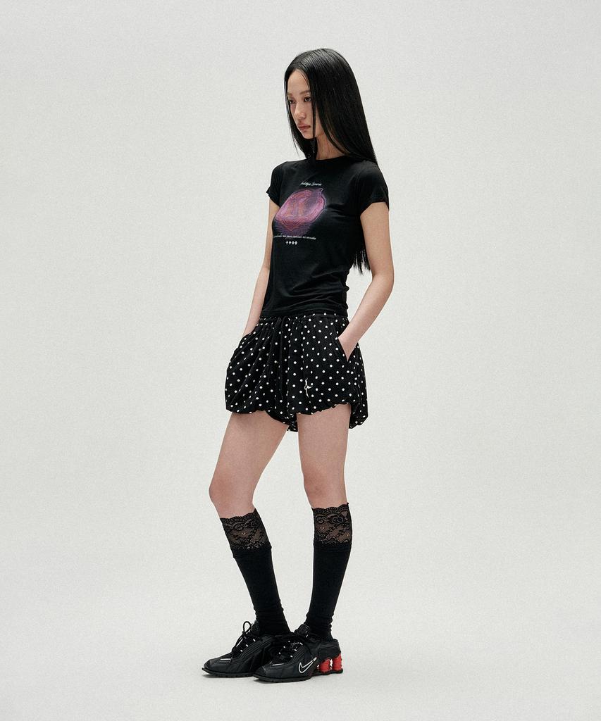 Notponerd W Polka Dot Balloon Shorts - Black