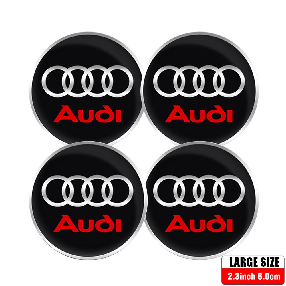 For Audi A4 4Pcs Car Wheel Hub Caps Auto Emblem Tyre Center Covers Accessories For Audi A1 A2 A3 A4 A5 A6 A7 A8 S Quyttro Sline RS Q2 Q3 TT