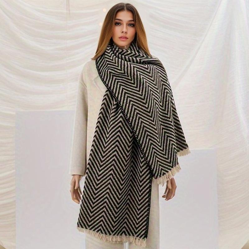Fashion Winter Warm Plaid Print Travel Hijab Scarf Women Thick Cashmere Blanket Shawl Wraps Brand Pashmina Poncho Bufada