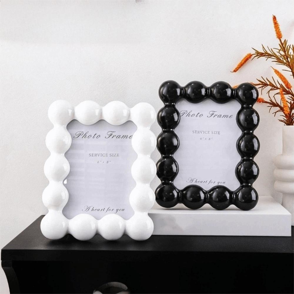8 Inch Resin Photo Frame Luxury Picture Display Frame DIY Round Ball Border Frame Office Desk