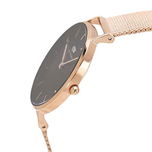 Daniel Wellington Watch DW00700002 with Bangle Set In Rose Gold and Petite Melrose Black, 32mm, Small