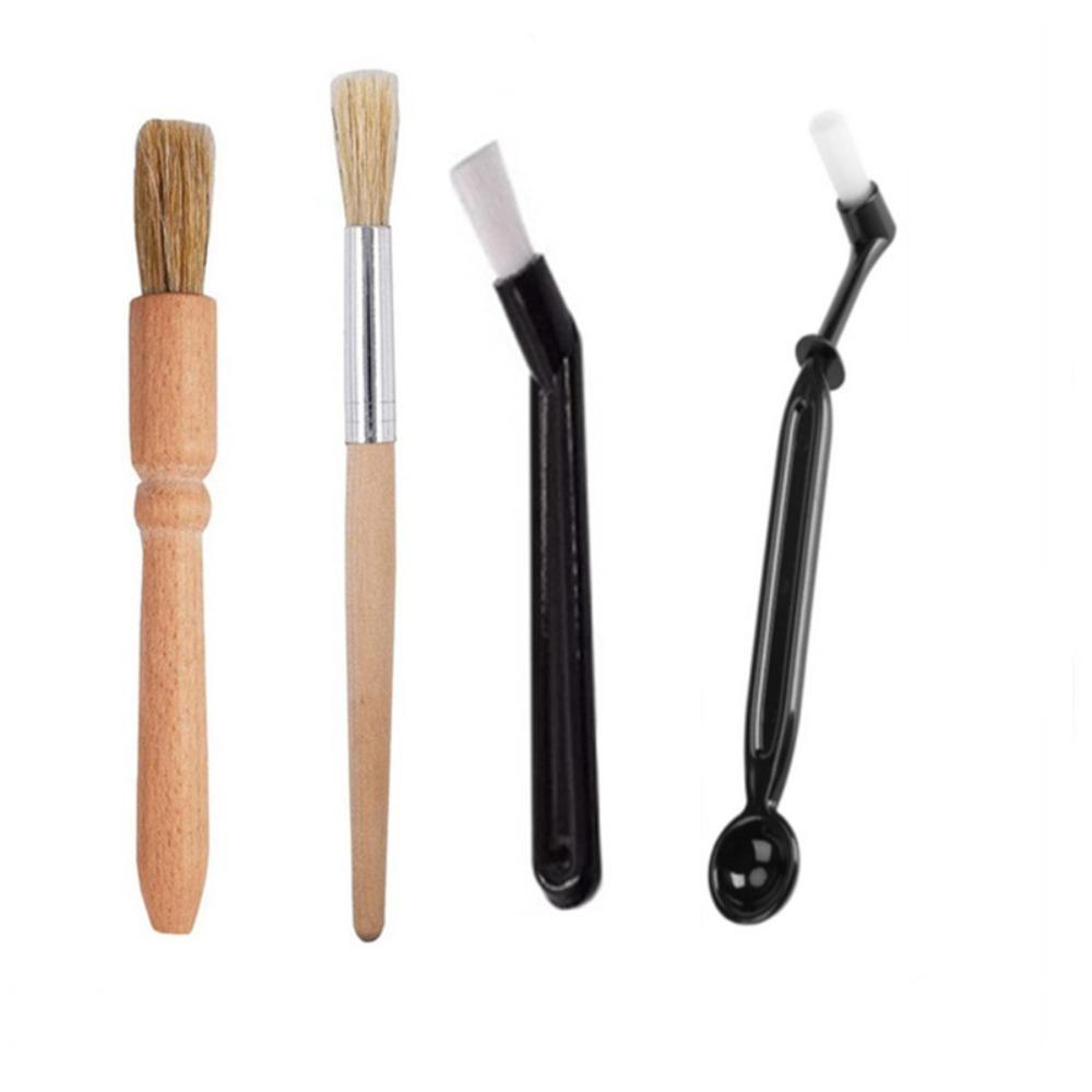 Nylon Coffee Brushes Wooden Handle Coffee Machine Cleaning Brush Coffee Brush Set Cleaning Tools