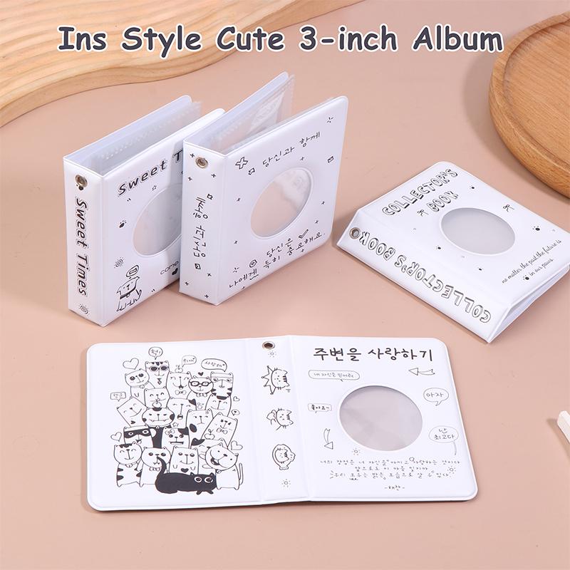Ins Cute Mini 3-Inch Album 36 Pockets Card Binder Kpop Idol Pictures Storage Case Transparent Inner Page Collection Album