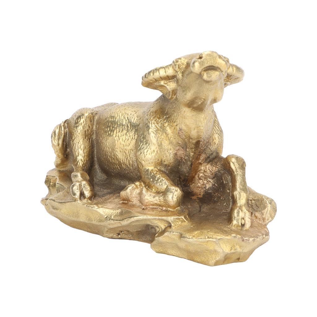 Латунный бык, орнамент, лежащая статуэтка, бык с Уолл-стрит, с основанием для чайных питомцев, небольшое ремесло