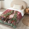 Christmas dog Printed Flannel Blanket, soft throw for bedroom sofa, washable, Christmas present, great gift.