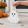 Складные сумки для Хэллоуина 'Trick or Treat', Картонный подарочный пакет-призрак на Хэллоуин, Милые мешочки для конфет и угощений, Товары для вечеринок для детей с ручкой, День рождения, Подарки