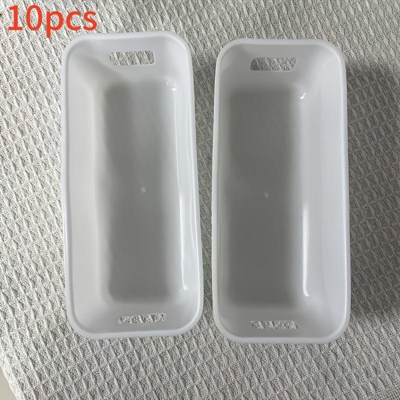 10 шт. Белые пластиковые контейнеры для хранения с разделителями, многоцелевые открытые верхние ящики-органайзеры для телефонных чехлов, предметов первой необходимости на тумбочке