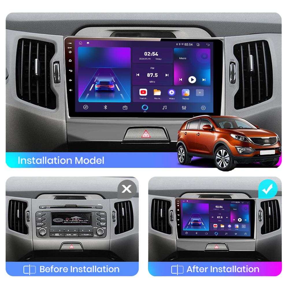 Android Carplay автомобильное радио для KIA Sportage 3 2010-2015 мультимедийный проигрыватель головное устройство стерео GPS навигация BT WIFI 4+64 ГБ