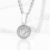 Fashion Rose Gold Pendant Necklace With Round Red Artificial Zircon Classic Style Italian Micro-encrusted Necklace