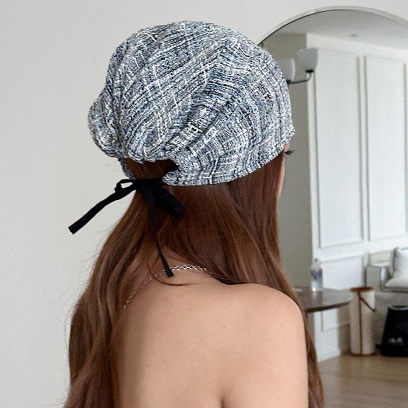 Новинка ранней осени~ Ленивый стиль клетчатая ремешок головной убор женский ретро тонкий дышащий модный крутой пуловер шляпа