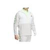 Adidas Color Block Logo Print Hooded Zip-Up Jacket Men Jacket White IN9008