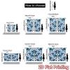 2D FLAT PRINTING 2pcs Curtains (Without Rod) Blue Floral Motif Chic Minimalist Curtains Versatile Polyester Curtains Festive