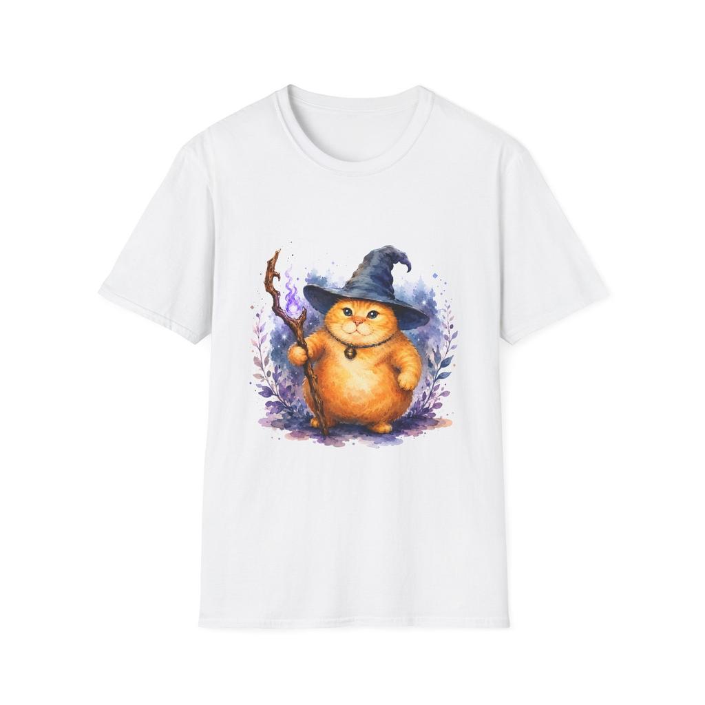 Orange Cat Wizard T-Shirt | Cute Chaotic Magical Cat Fantasy Tee