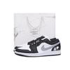 Air Jordan 1 Низкие Винтажные Баскетбольные Кроссовки Устойчивые к Скольжению и Истиранию Мужские Черно-Серые 553558-131(Team59-SBOX)