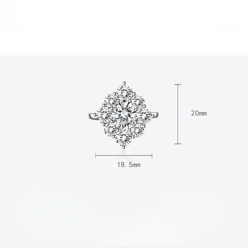 BELLA BOX Opening Resizable Rings For Women Zircon Engagement Party Fine Jewelry Gift