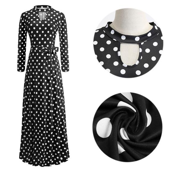 Модное женское повседневное платье с длинным рукавом, платья макси, платье с высокой талией и цветочным принтом, вечернее платье