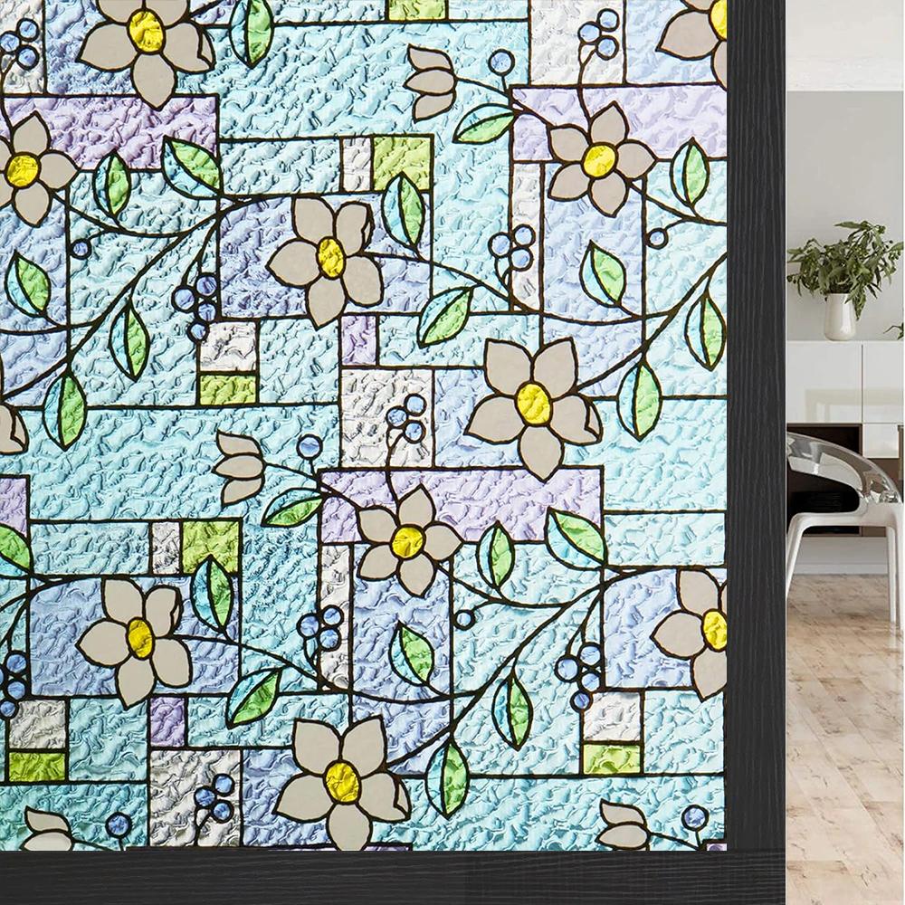 45/60/90 см Радужная пленка для оконной защиты 3D Декоративные виниловые витражные наклейки Статичные самоклеящиеся наклейки на оконную пленку