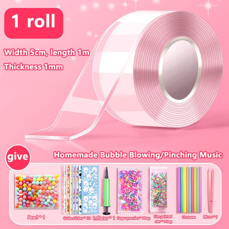 1 набор детских подарков Pet Nano Glue Diy Blow Bubble Nano Glue Двусторонняя лента Sticky Ball Tape Crafts Toys
