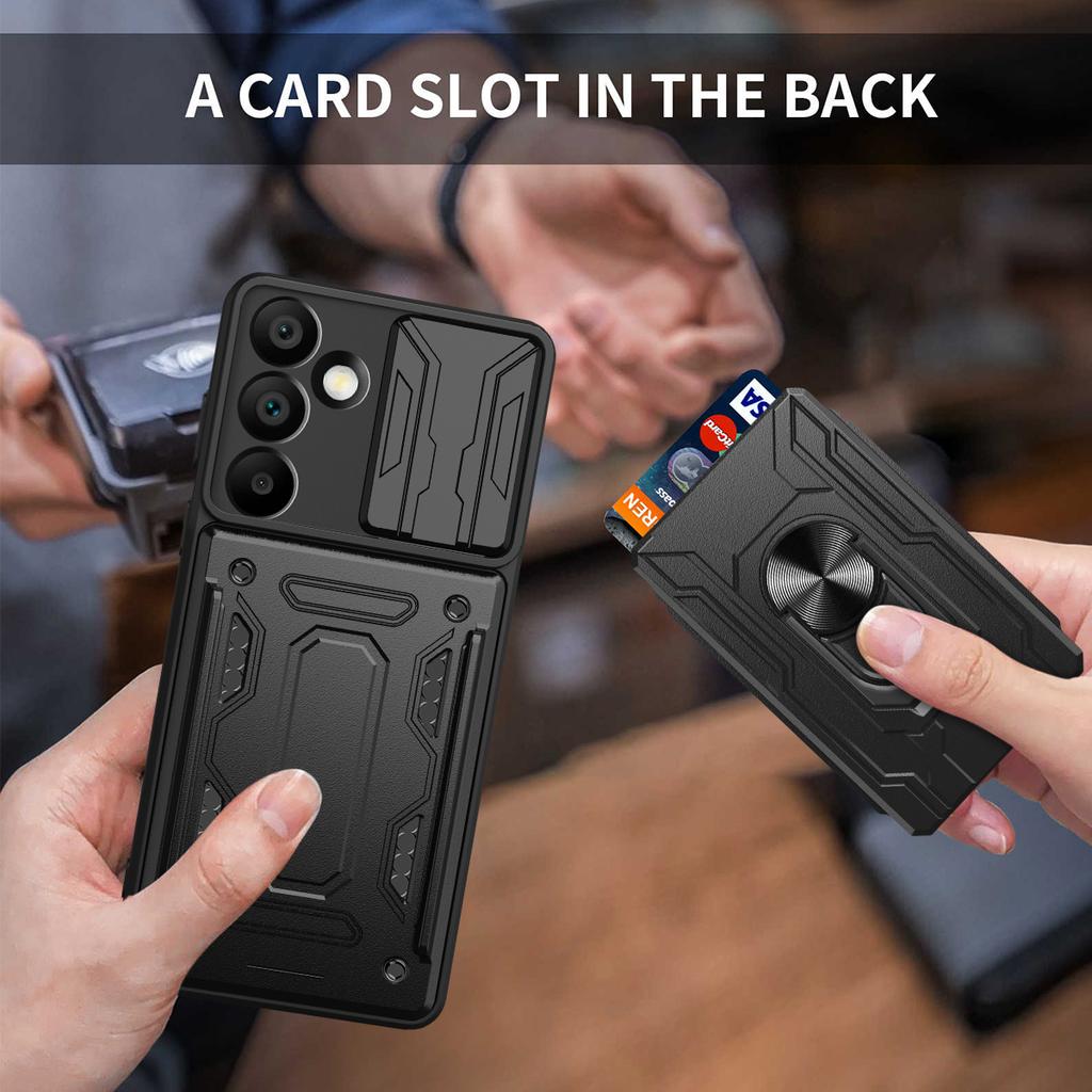 For Samsung Galaxy A16 5G/A16 4G Case PC+TPU Kickstand Phone Back Cover with Camera Slider