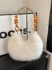 Пушистая сумка-пельмень на плечо Осень/Зима 2025: Плюшевая маленькая сумочка для повседневных выходов