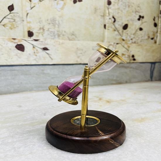 Морской подвесной песочный таймер в винтажном стиле с деревянной основой и компасом