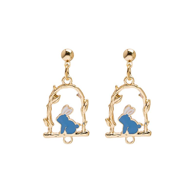 Серьги Сладкий Кролик Алиса Свежий Темперамент, Мультяшные Студенческие Серьги для Девочки