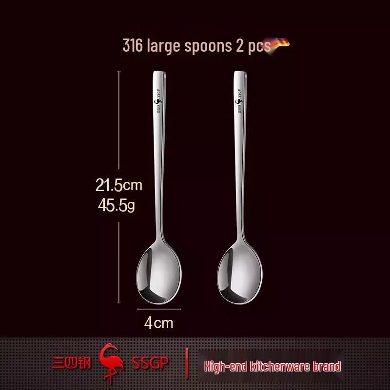 Суповые ложки из нержавеющей стали 316 с длинной ручкой (2-Pack)