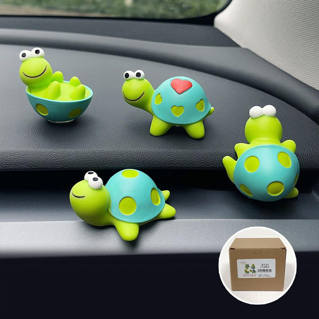 4 шт. Милые фигурки черепах из смолы, Миниатюрные фигурки черепах из смолы для украшения салона автомобиля, сказочного сада или ландшафта
