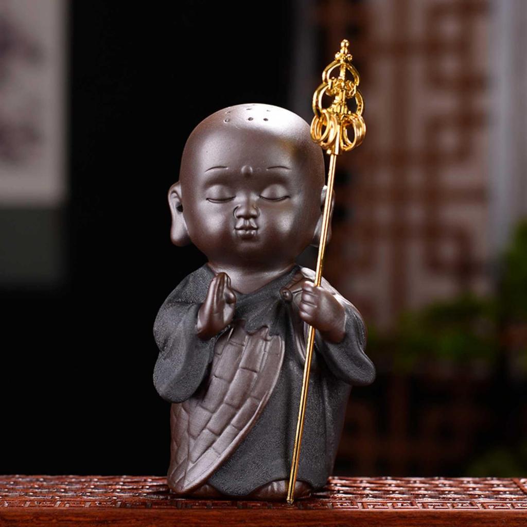 Lunari Jizo Jizo Bodhisattva with Pedestal Mini Jizo Figurine Water Child Care Buddha Statue Guardian Deity Ward Off Misfortune Good Luck Palm-sized