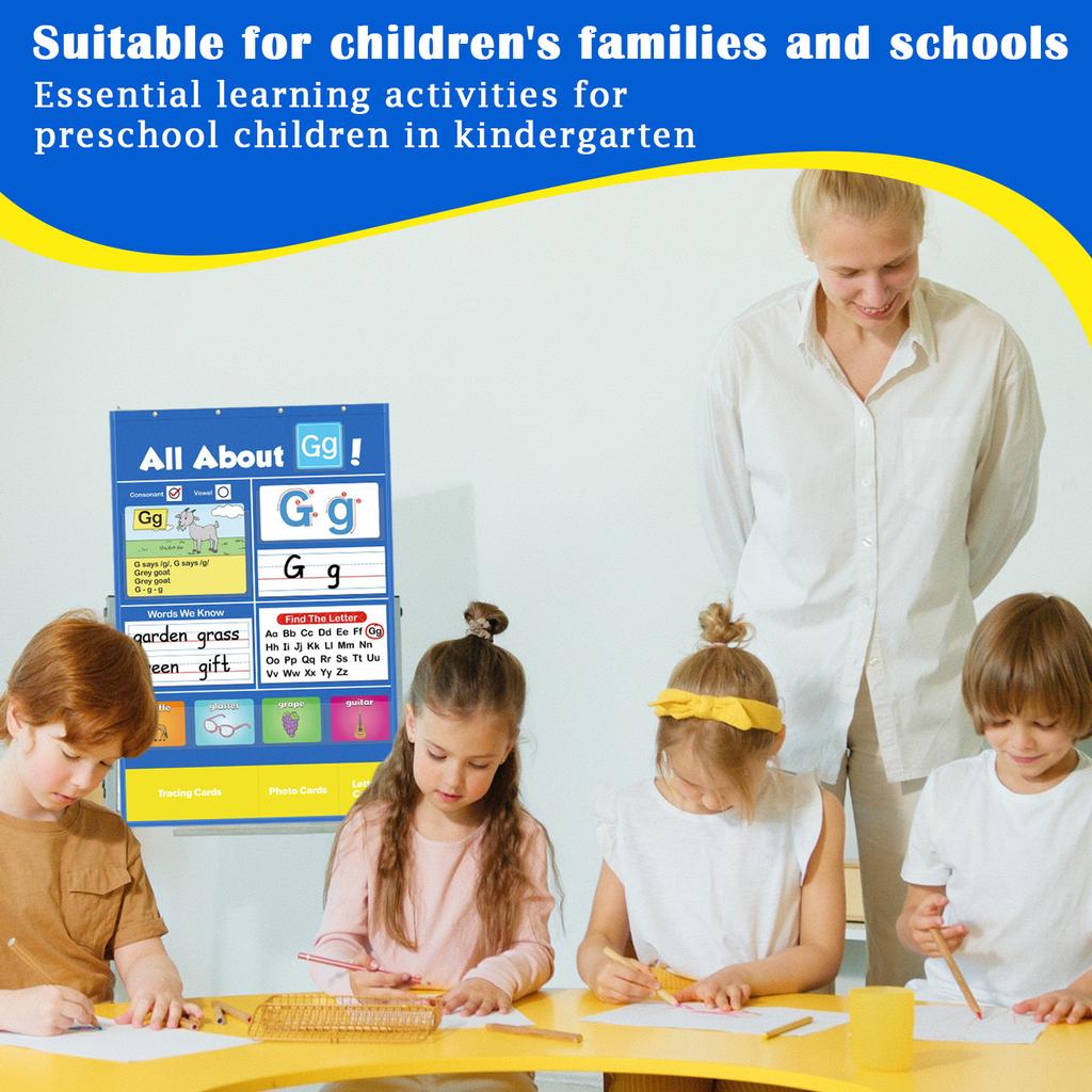 Карманная таблица для изучения алфавита, настенная таблица с алфавитом, обучающая игра с карточками ABC, практика письма, обводка букв, подходит для детей и семьи