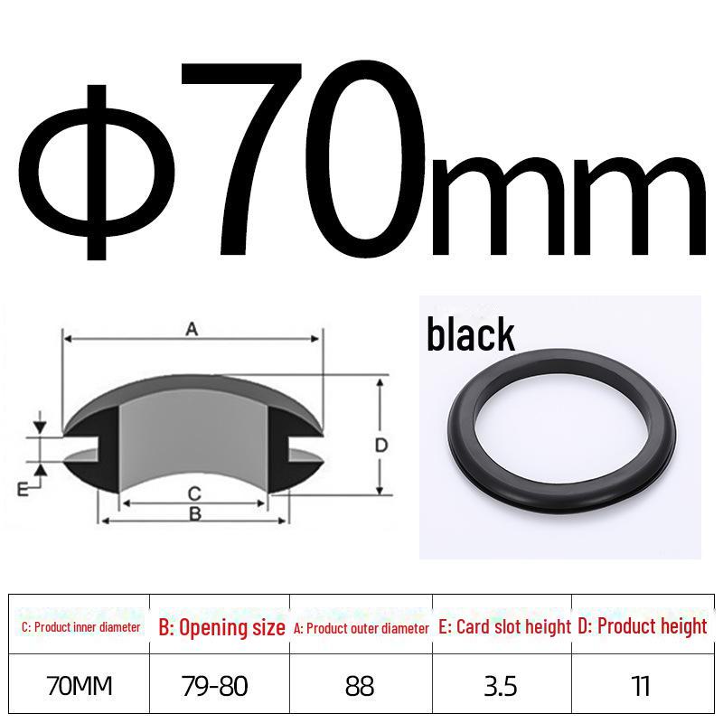 Черное двухстороннее резиновое защитное кольцо для провода