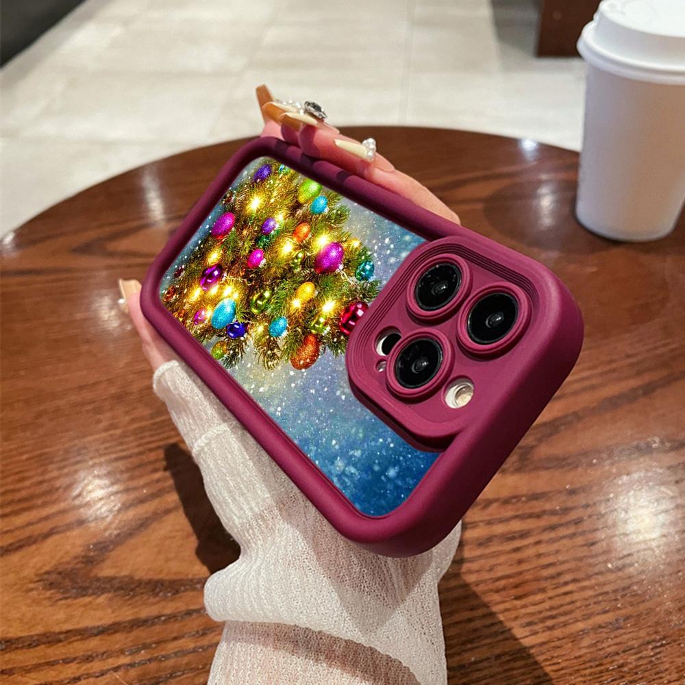 N117 Новогодние Счастливого Рождества арт Мягкие чехлы для телефонов Angel Eyes для iPhone 16 15 14 13 11 Pro Max 8 7 6s Plus 12 mini XR XS Max SE Противоударный чехол